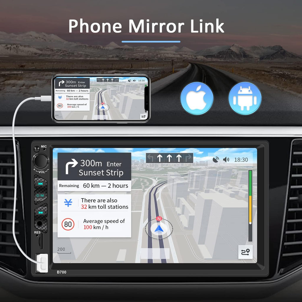 7 Inch Touch Screen Car Stereo with Carplay and Android Auto M9720