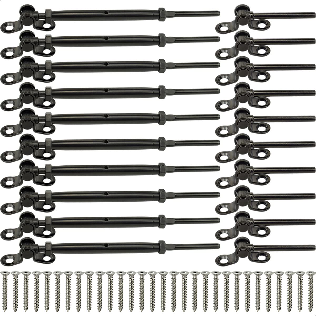 Black Cable Railing Hardware Kit, 10 Pairs W85185