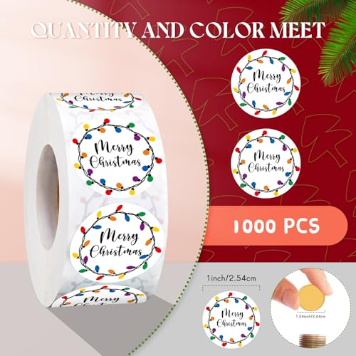 1000 Pcs 1.5 Inch Christmas Stickers (Black) I923