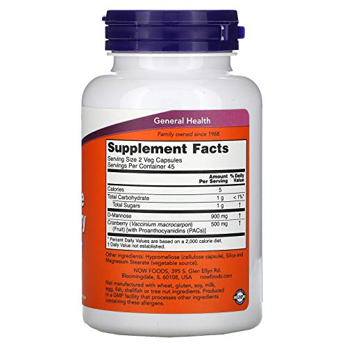 90 Veg Capsules Mannose Cranberry V448052