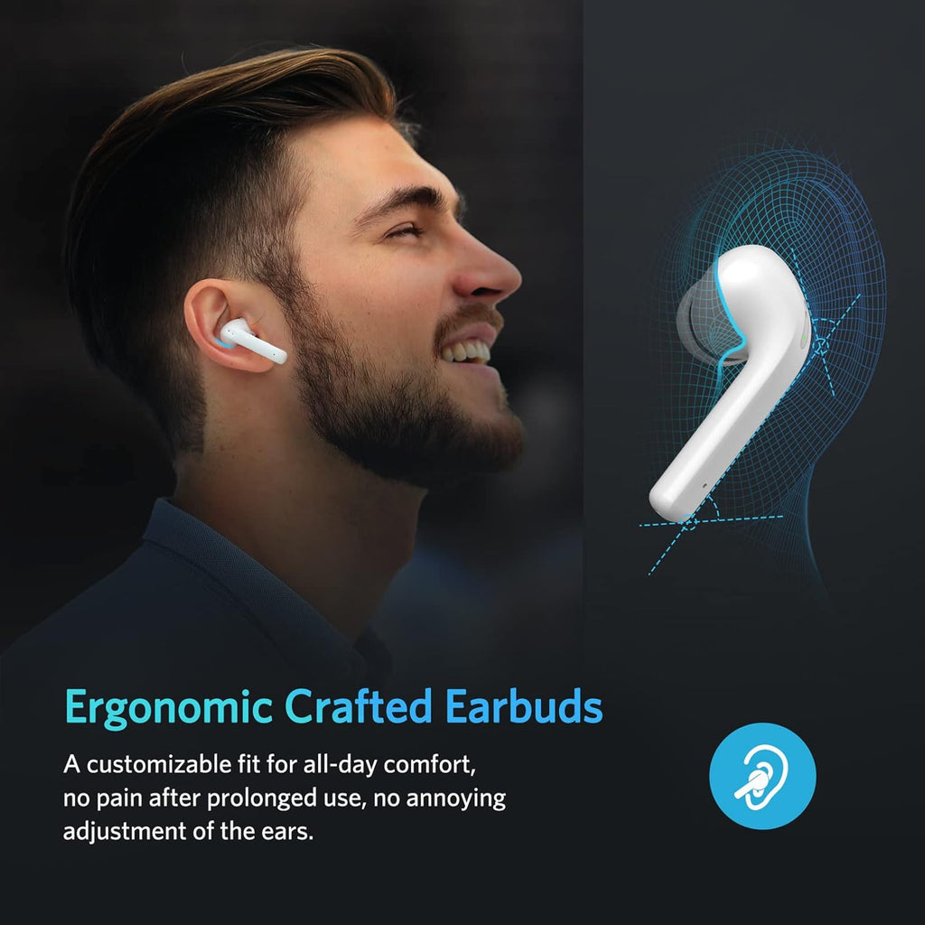 Bluetooth Noise Cancelling True Wireless Earbuds White D513