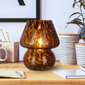 Brown Tortoise 8" Glass Mushroom Lamp L540044