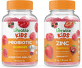 Probiotic 2 Billion CFU Kids Zinc Gummies Bundle Gluten Free GMO Free Chewable Gummy U14608