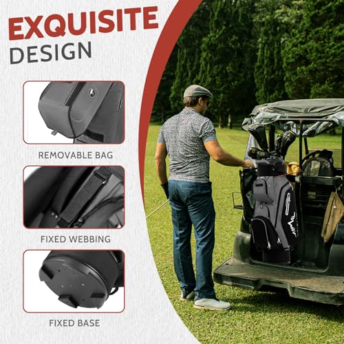 14-Way Golf Cart Bag with Full Length Divider Top and Rain Cover E406