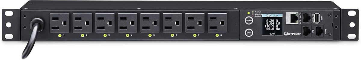 Switched PDU, 100-120V/15A (Derated to 12A), 8 Outlets, 1U Rackmount X156