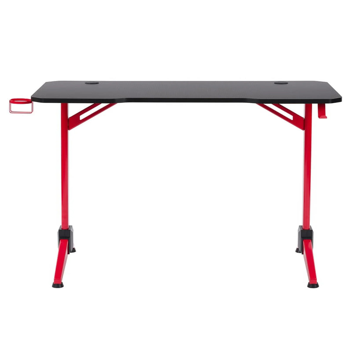 Black Engineered Wood Gaming Desk with LED Lights Z47144