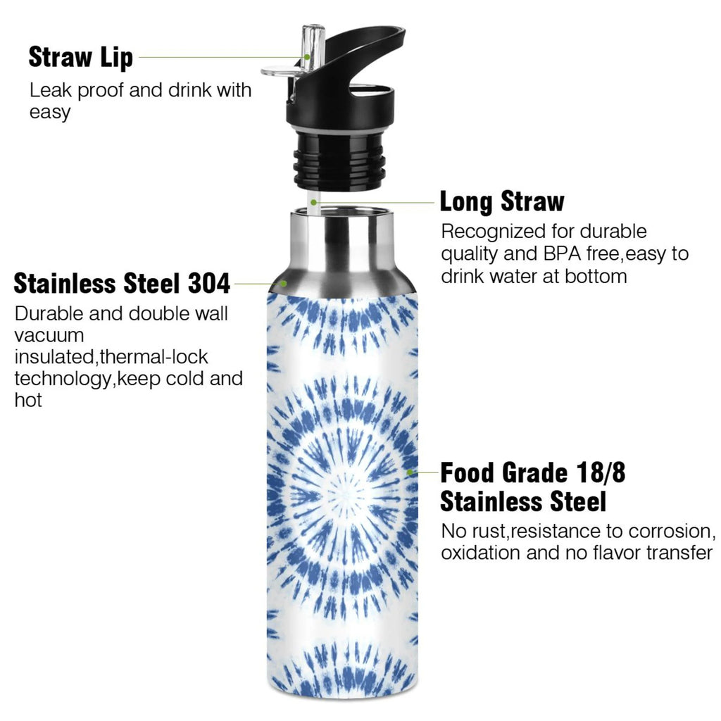 20 OZ Stainless Steel Vacuum Insulated Water Bottle with Straw Lid G4473