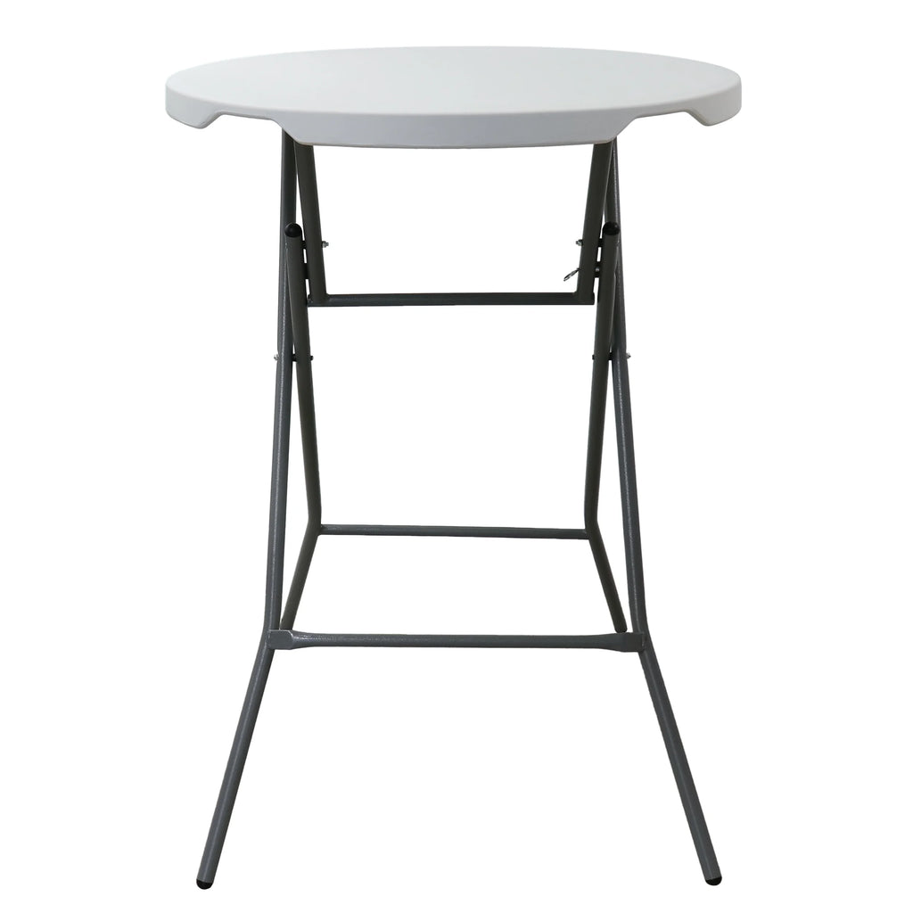 31 Inch Plastic Round Folding Bar Table in White A901