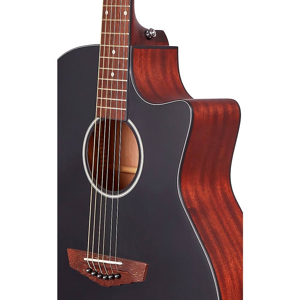 Matte Black Cutaway Orchestra Acoustic-Electric Guitar Z17611