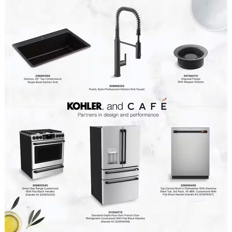 Flat Black Refrigerator Handle Kit I479581