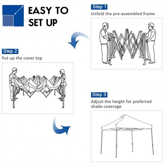 10' x 10' Portable Pop Up Canopy Tent with Roller Bag Q671