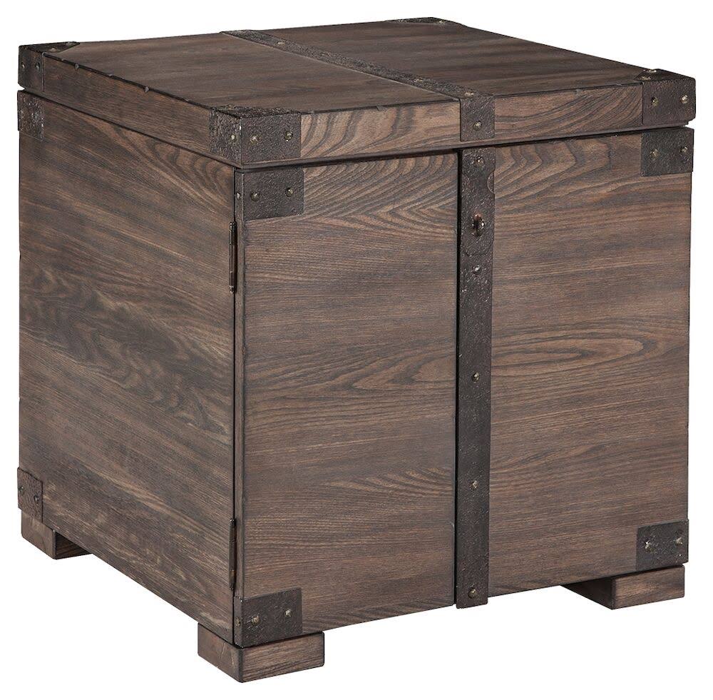 Grayish Brown Square End Table I101