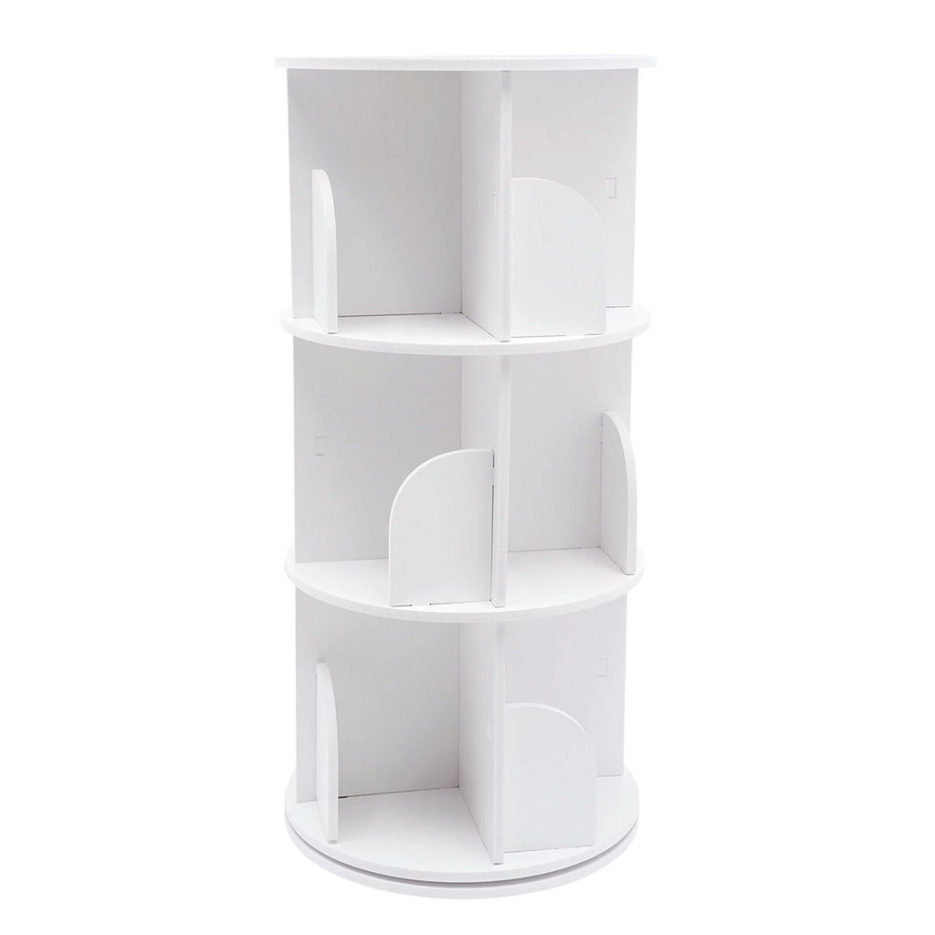 3-Tier 360° Rotating White Bookshelf S3905