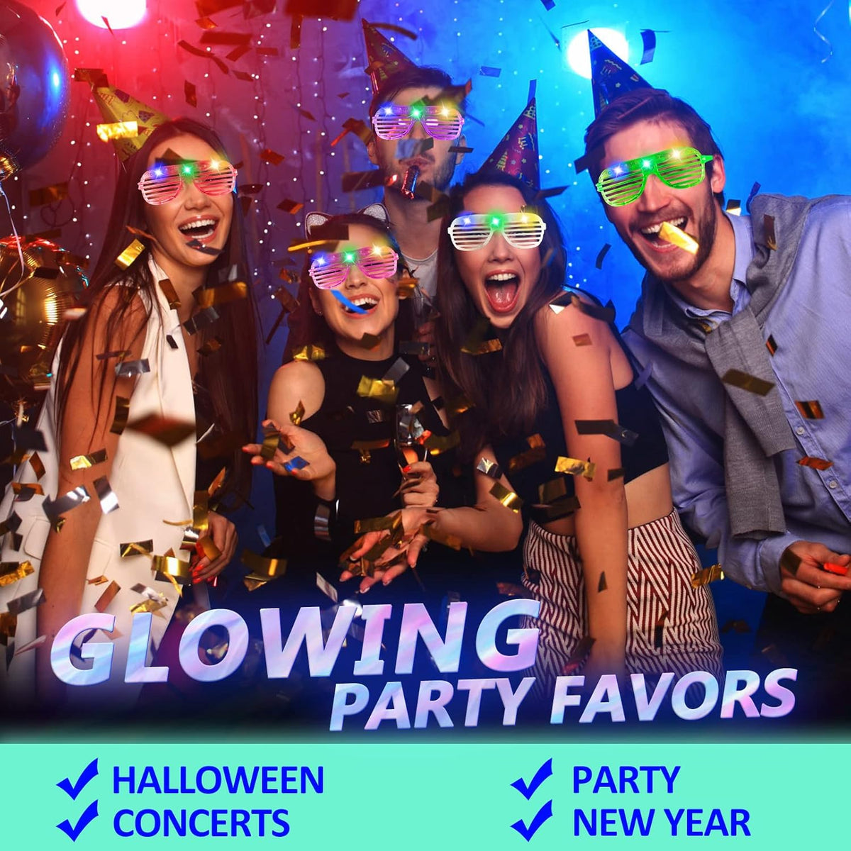 25 Pack Light Up Glasses E58610