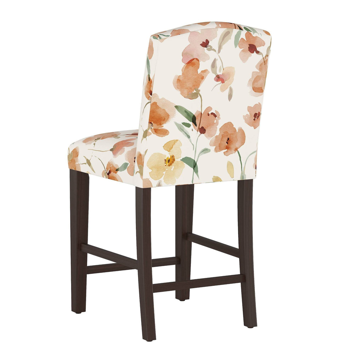 Camel Back Counter Height Barstool with Floral Print I356