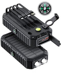 40000mAh Solar Power Bank with 4 Cables and Hand Crank X1780