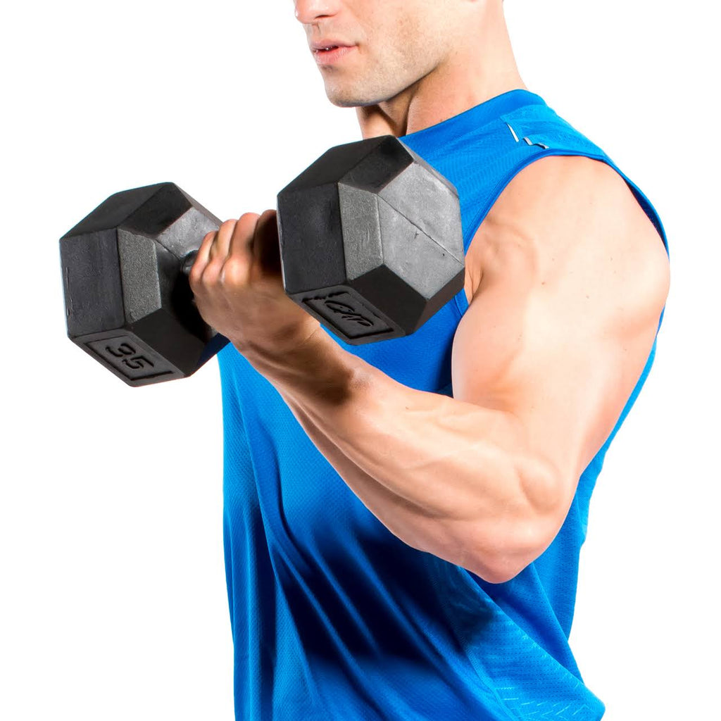 75 lbs Rubber Coated Hex Dumbbell K850
