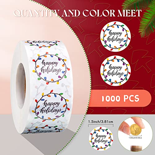 1000 Pcs 1.5 Inch Christmas Stickers (Black) I923