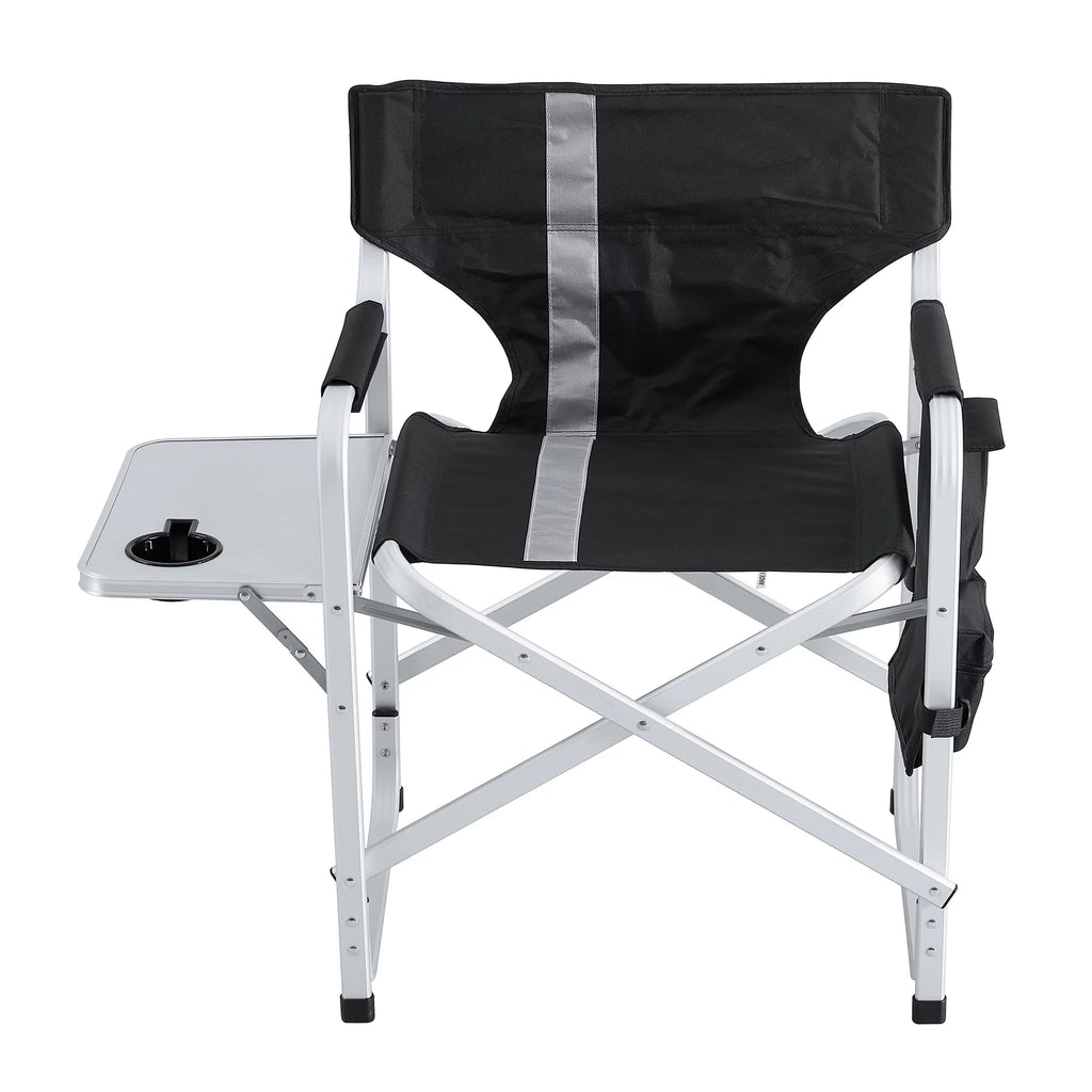 2-piece Padded Folding Chair with Side Table and Storage Pockets V37711