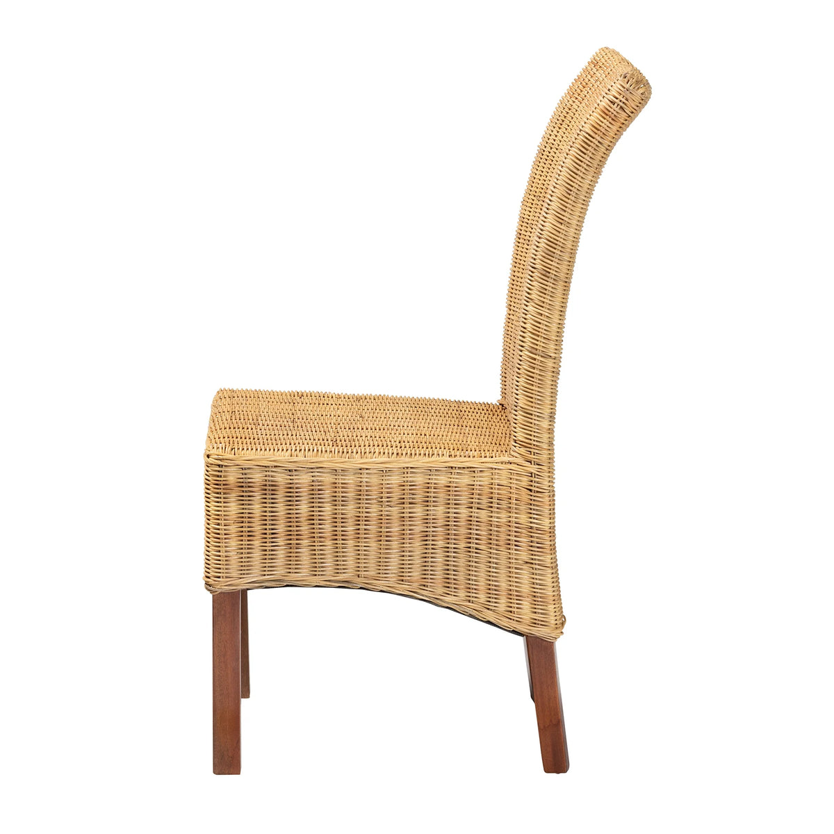 Natural Rattan and Mahogany Wood Dining Chair A1815