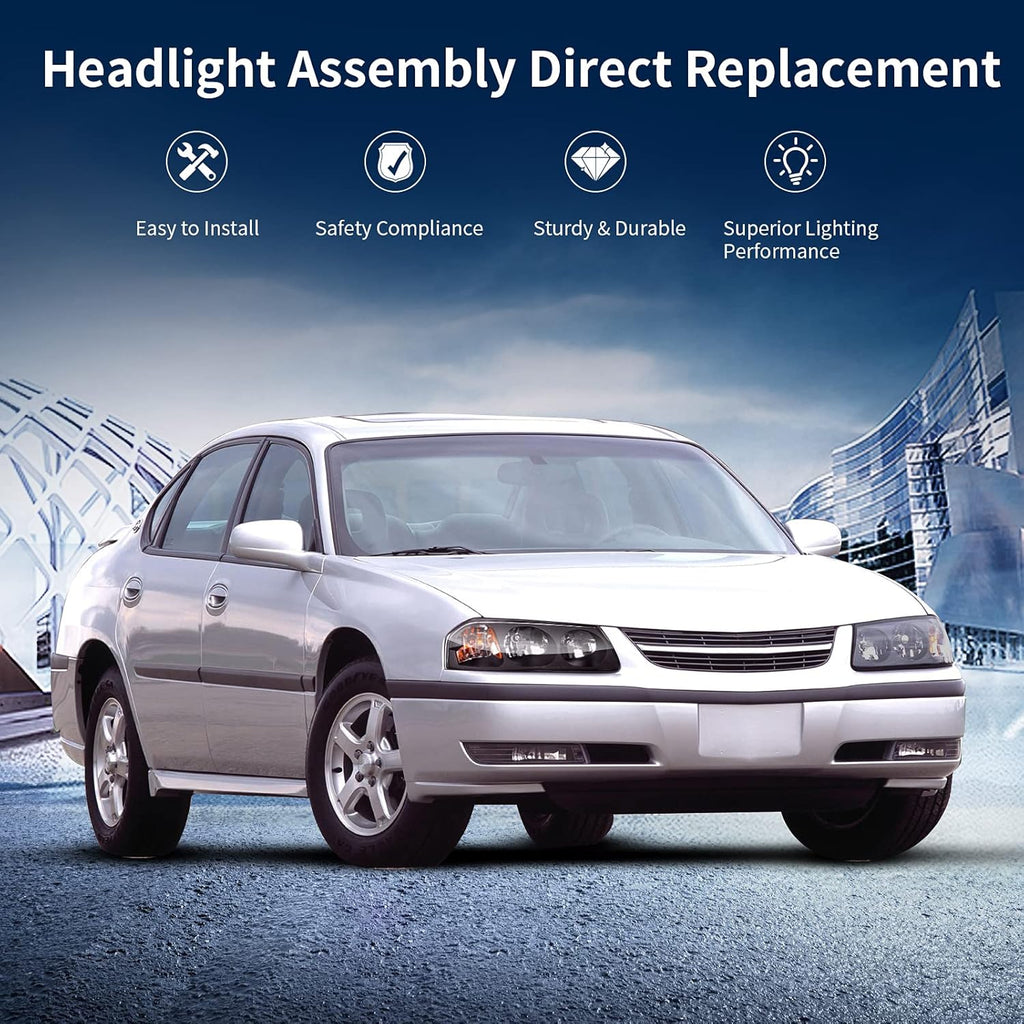 Headlight Assembly Compatible with 2000-2005 Chevy Impala Z31598