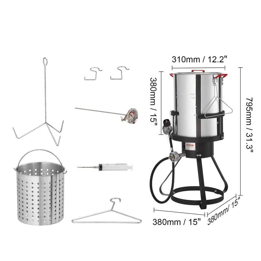 30 Qt Propane Aluminum Turkey Fryer Stock Pot L111235