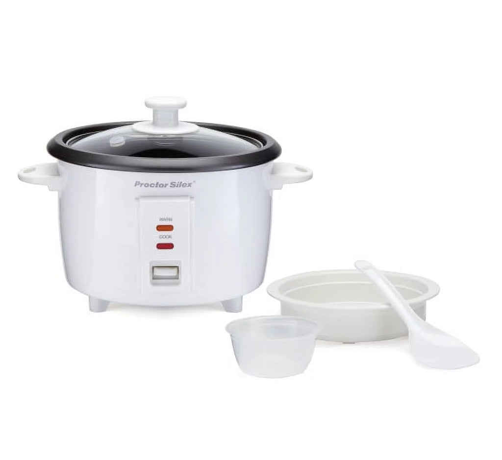 White 8 Cups Rice Cooker & Food Steamer A8523