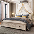 Wooden Bed with Storage and Bedside Tables F179