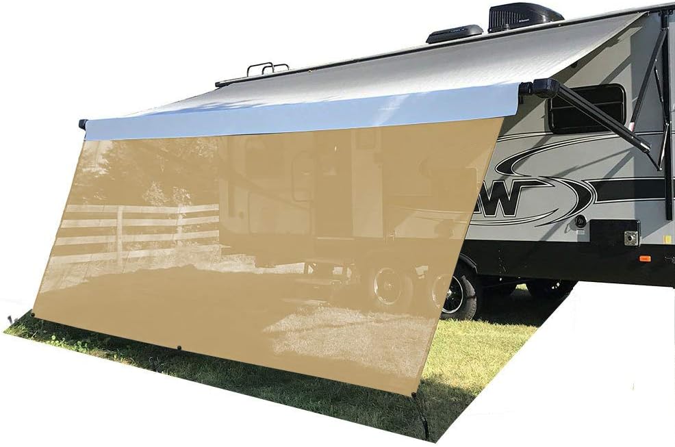 RV Awning Shade Screen 7'X13'3'' Blue Sunshade Camping Trailer UV Sun Blocker Complete Kits E6287