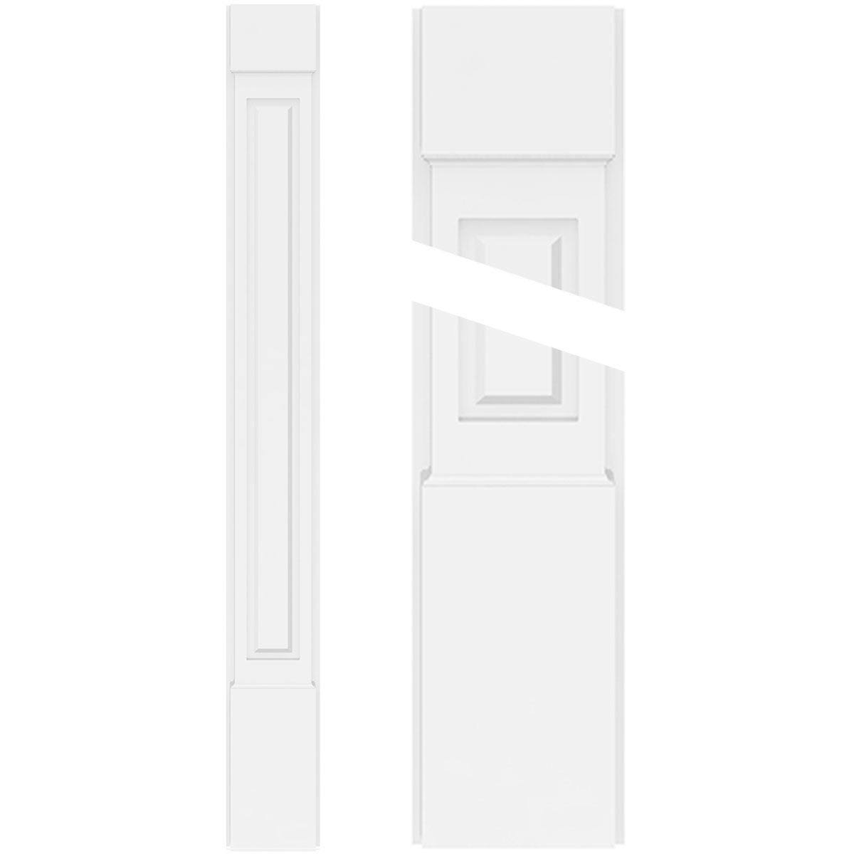 Raised Panel PVC Pilaster with Capital and Base (Pair) Q5516