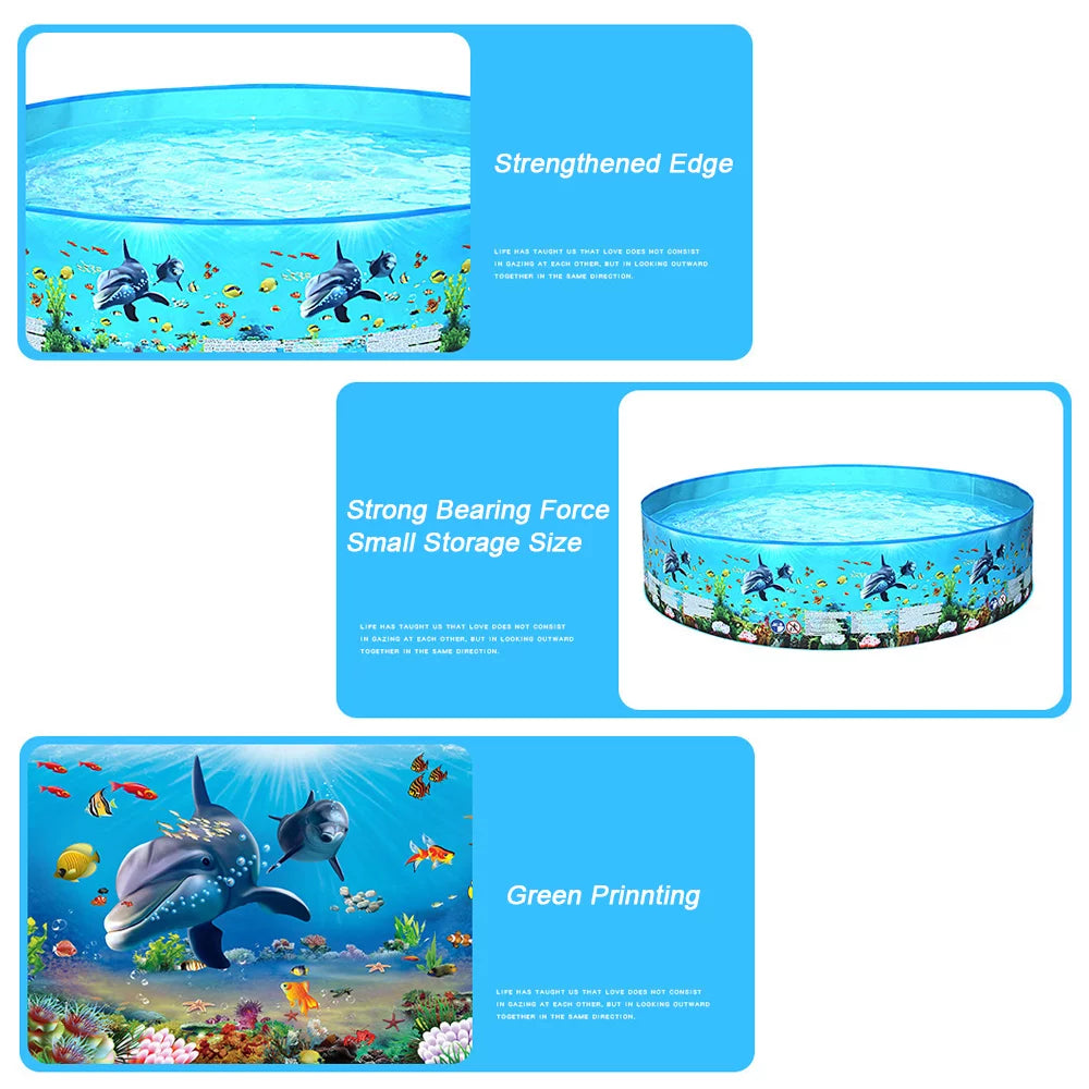 Portable Inflation-free Hard Folding Round Swimming Pool 48 x 9.8in X927
