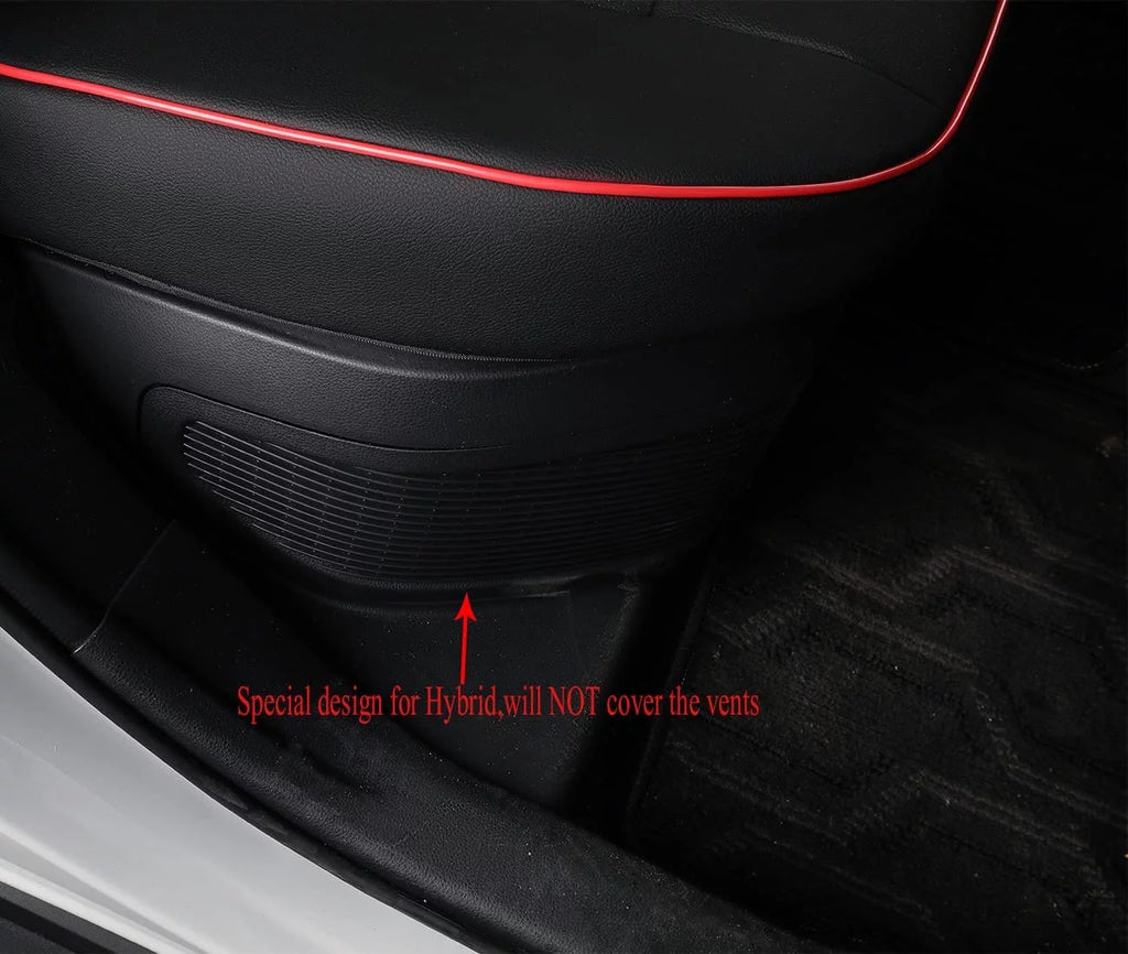 Waterproof Leather Car Seat Covers Full Set Black with Red Piping D538