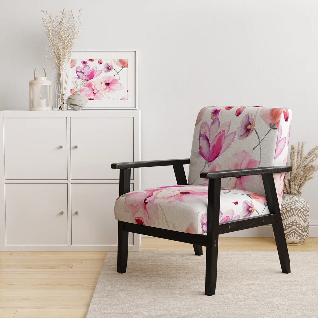 Upholstered Floral Accent Chair T88885