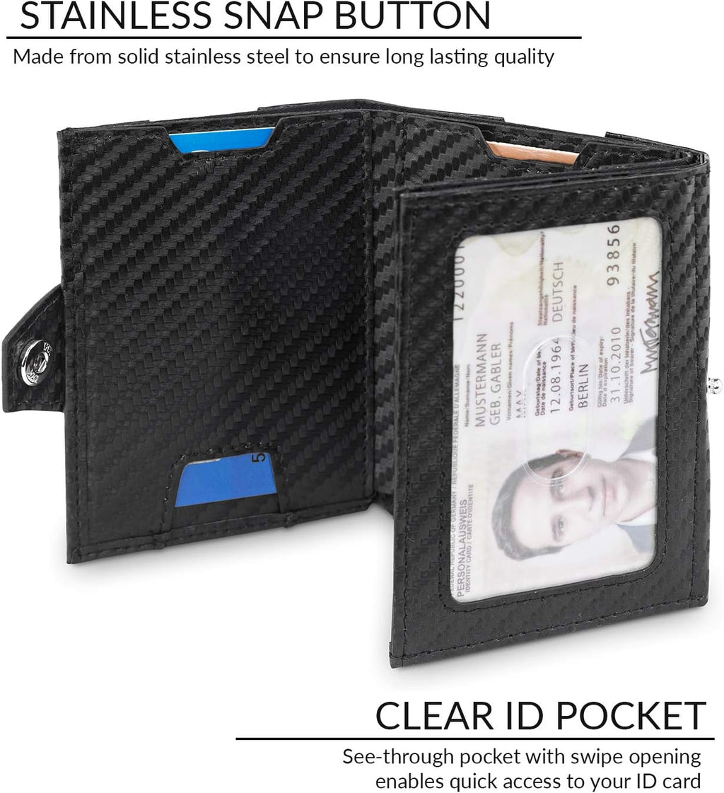 Slim Carbon RFID Minimalist Front Pocket Wallet O80979