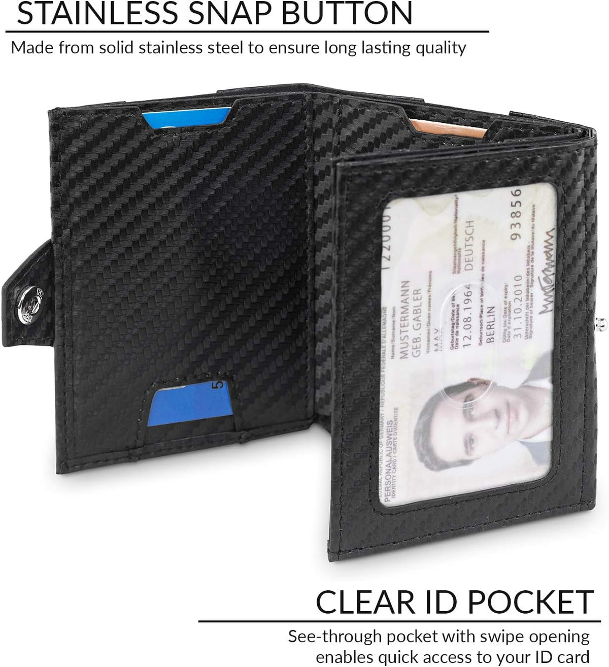 Slim Carbon RFID Minimalist Front Pocket Wallet O80979