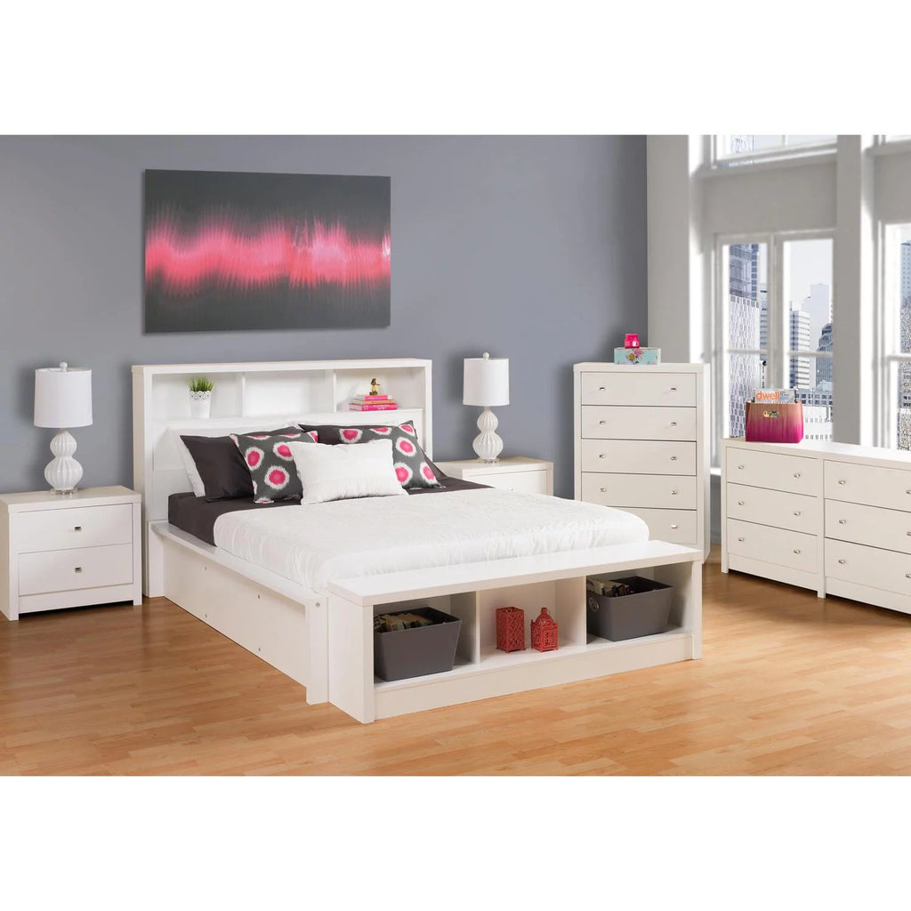 White 5 Drawer Wooden Dresser B179962