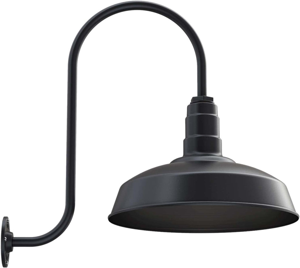 16 Dome Gooseneck Galvanized Outdoor Wall Mounted Barn Light J45616