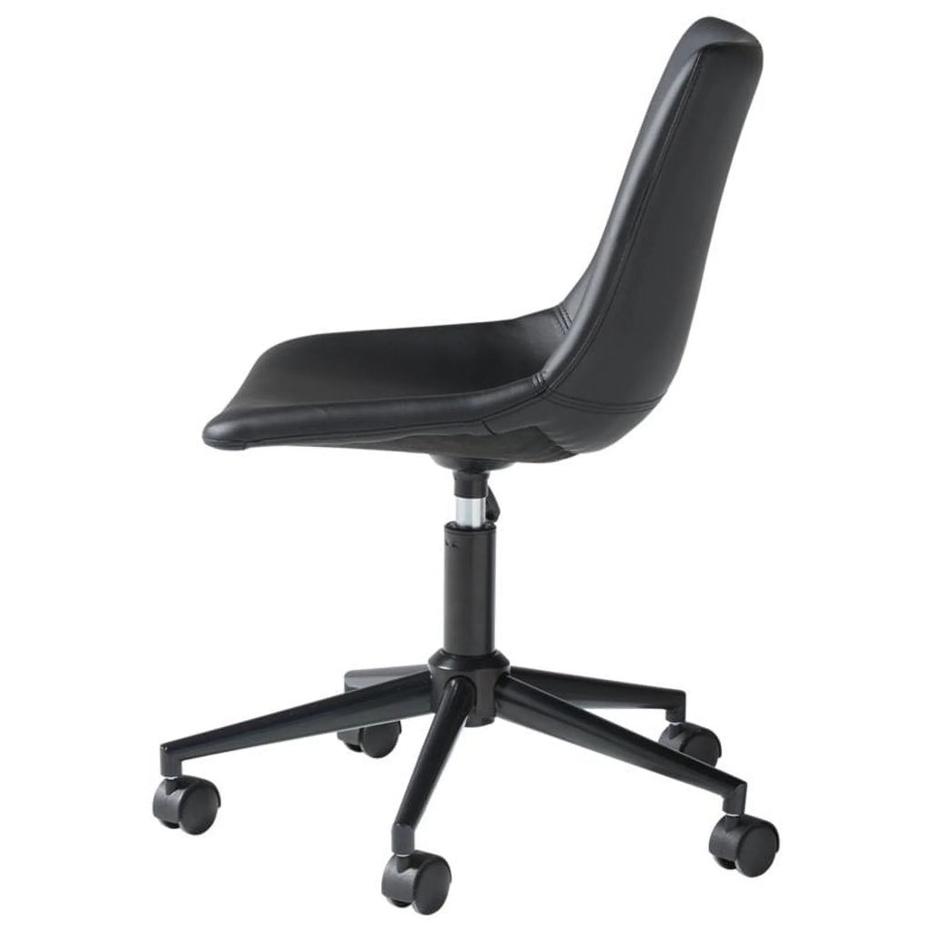 Black Faux Leather Swivel Desk Chair A137