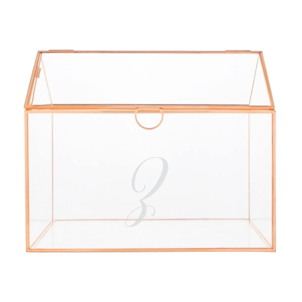 Rose Gold Glass Terrarium Card Holder Z27588