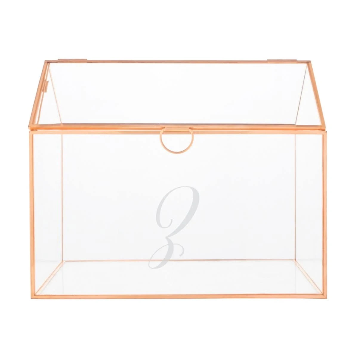 Rose Gold Glass Terrarium Card Holder Z27588
