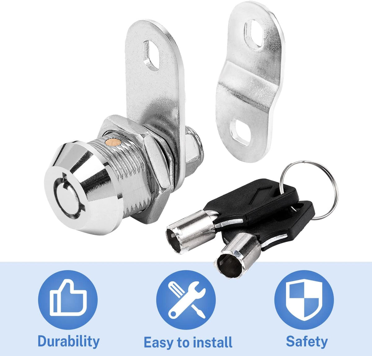 1-1/8 Inch Chrome Tubular Cam Lock 6 Pack J875118