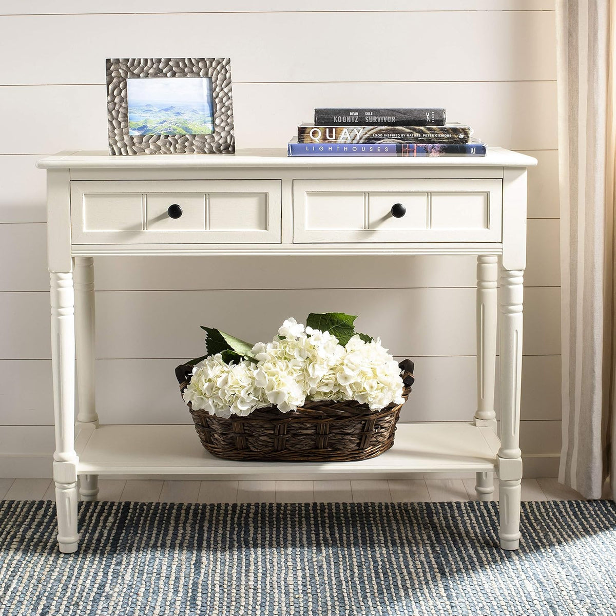 Vintage Grey 2-Drawer Console Table Q59530