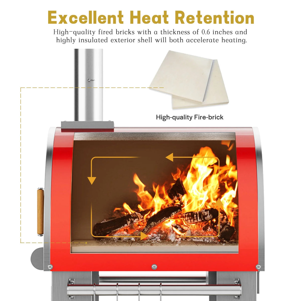 Wood Burning Outdoor Pizza Oven in Stainless Steel S9694