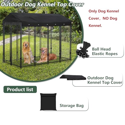 Black Waterproof Outdoor Dog Kennel Cover with PVC Window and Mesh N18415
