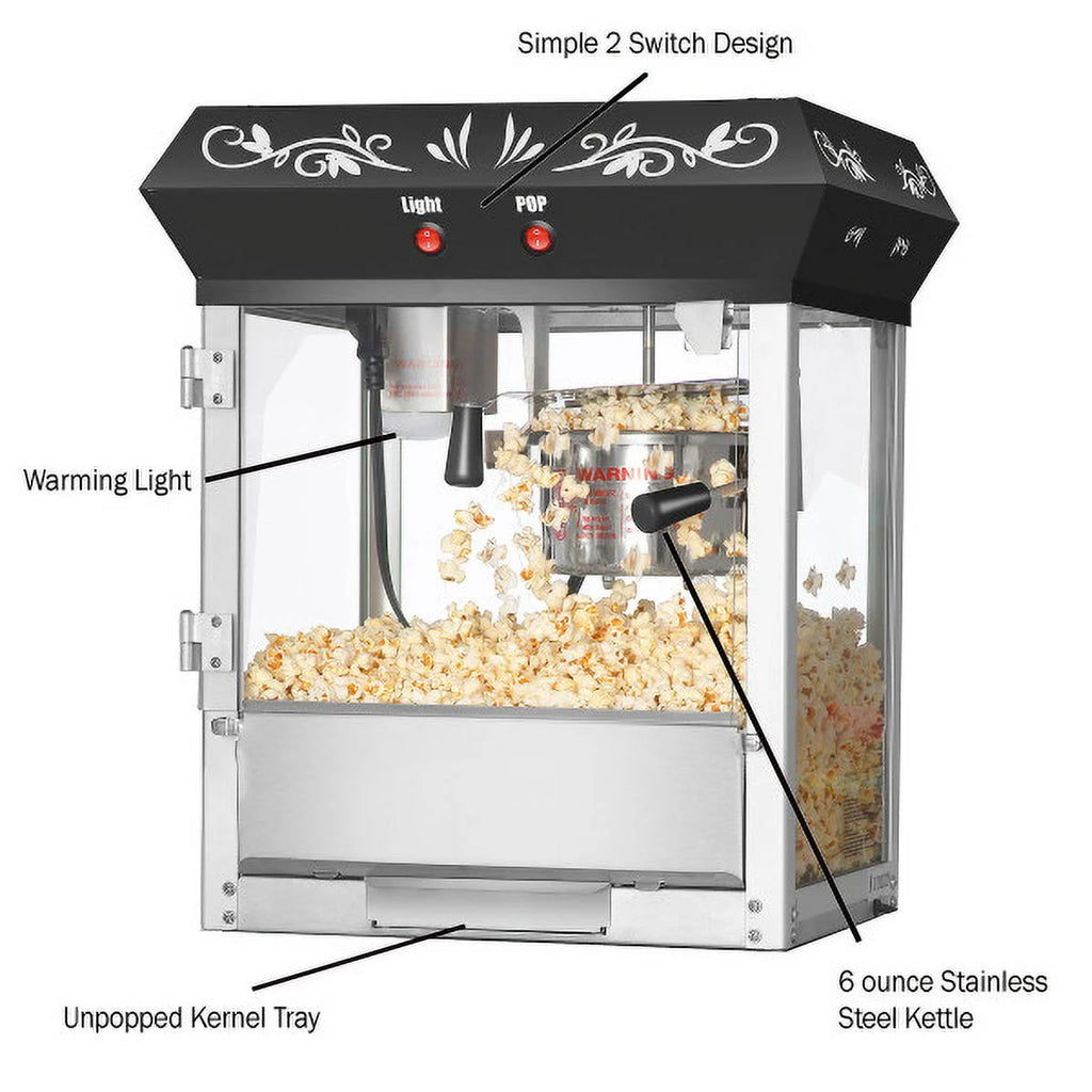 6oz Countertop Popcorn Machine, Black R142433