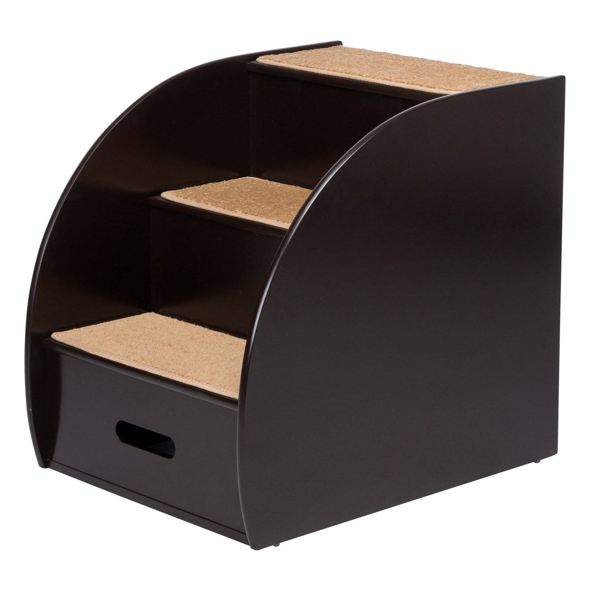 Espresso Brown 3-Step Wooden Pet Stairs P9098