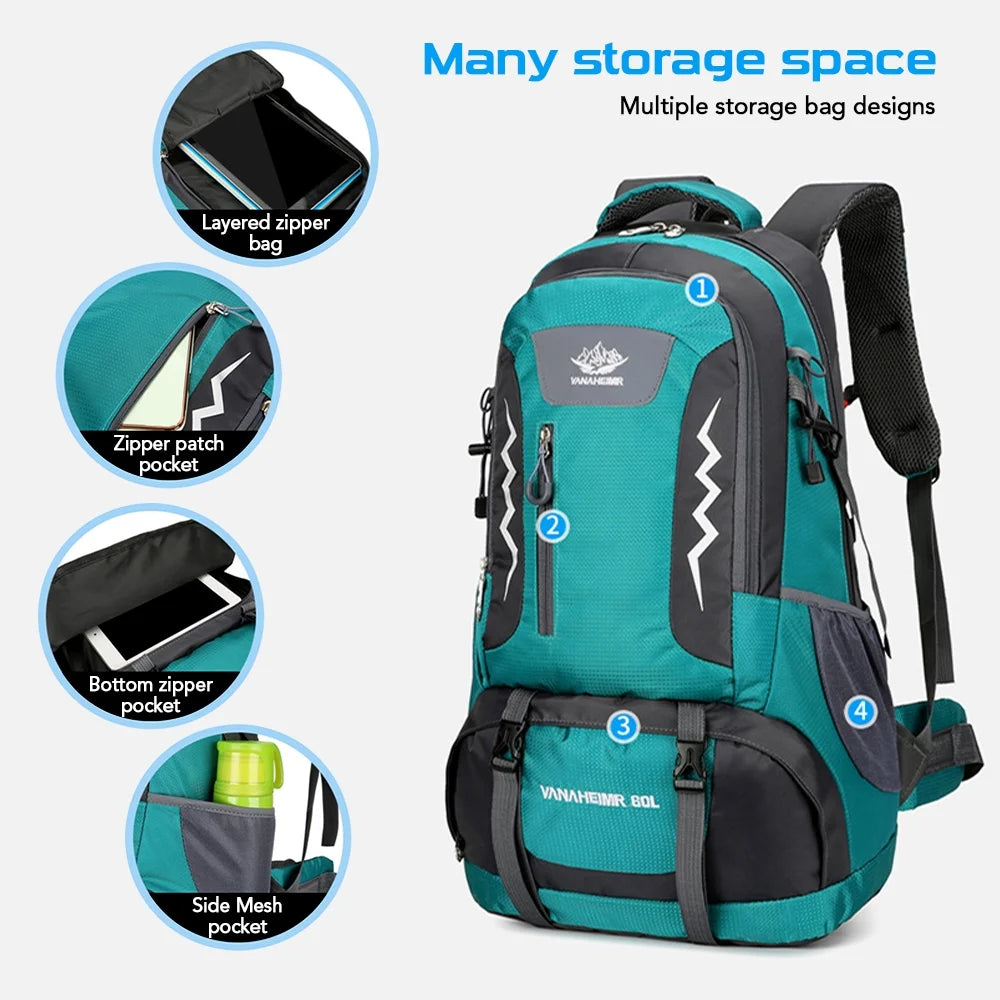 Hiking Backpack 60L Water-resistant Camping Backpack O53768