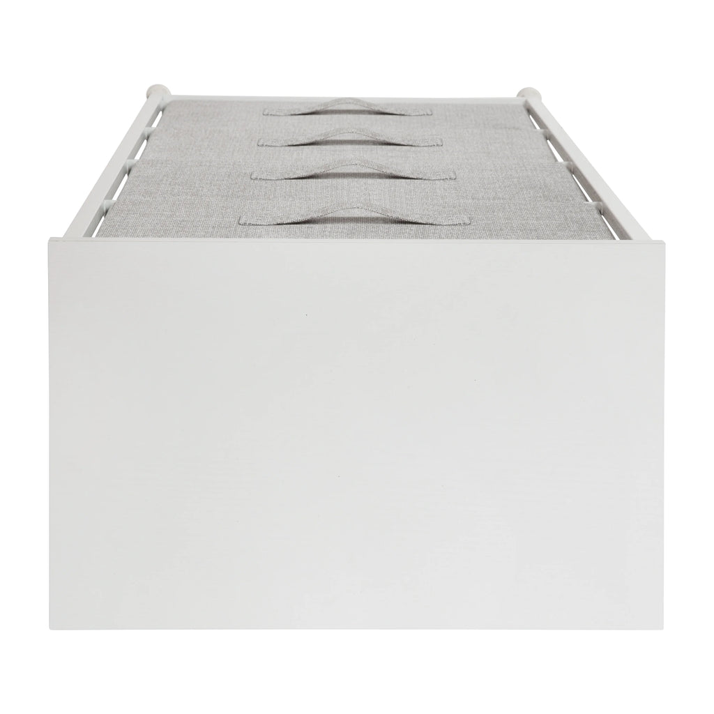 White Metal Frame 4 Gray Fabric Drawers Dresser U658