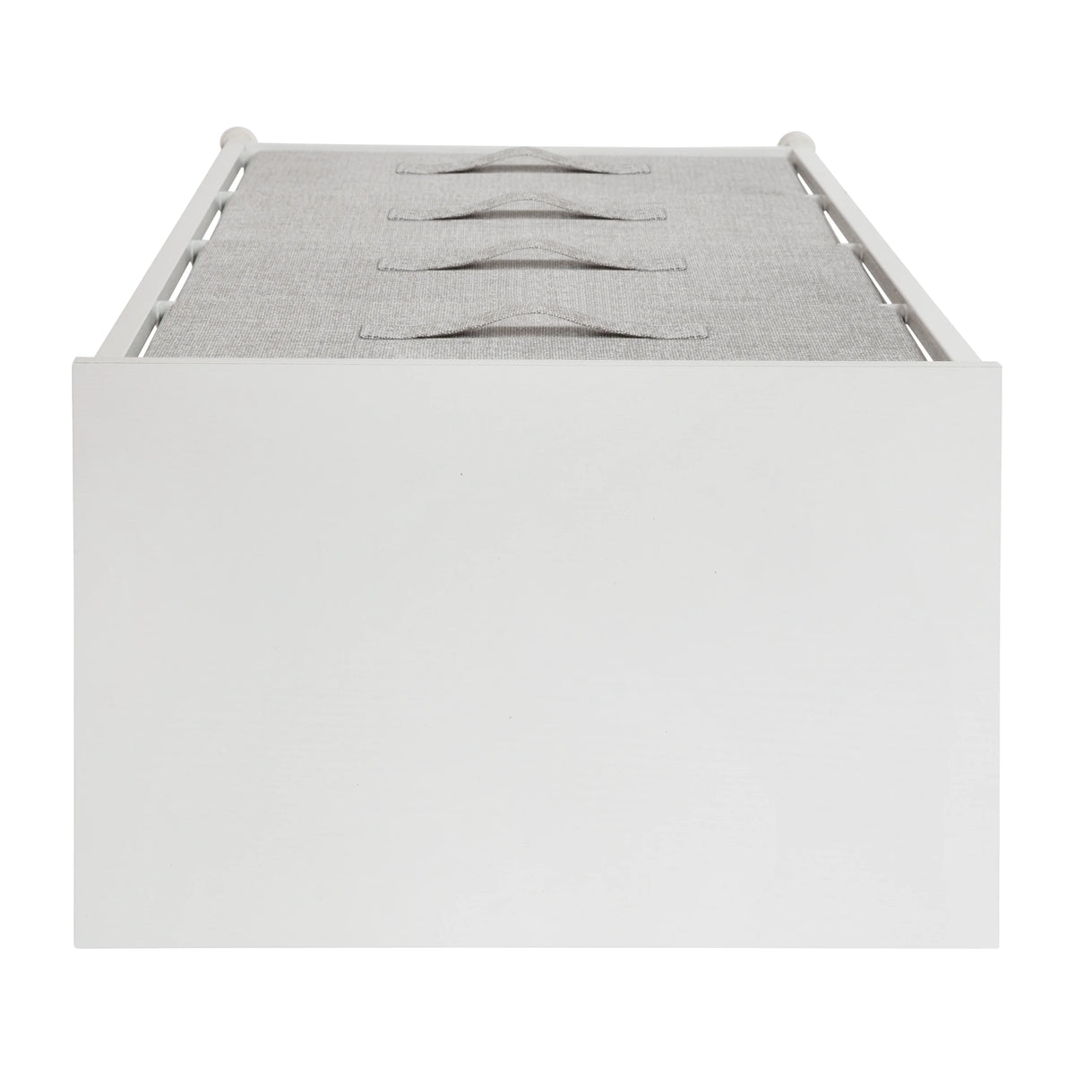 White Metal Frame 4 Gray Fabric Drawers Dresser U658