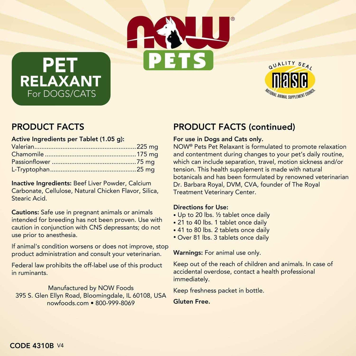 Pet Relaxant for Dogs/Cats C943
